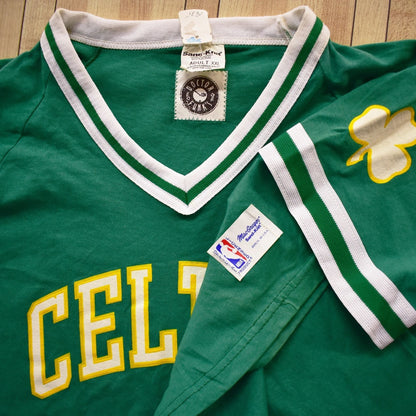 Custom "Name" Sand Knit Boston Celtics 80's Warm-up; New XXL