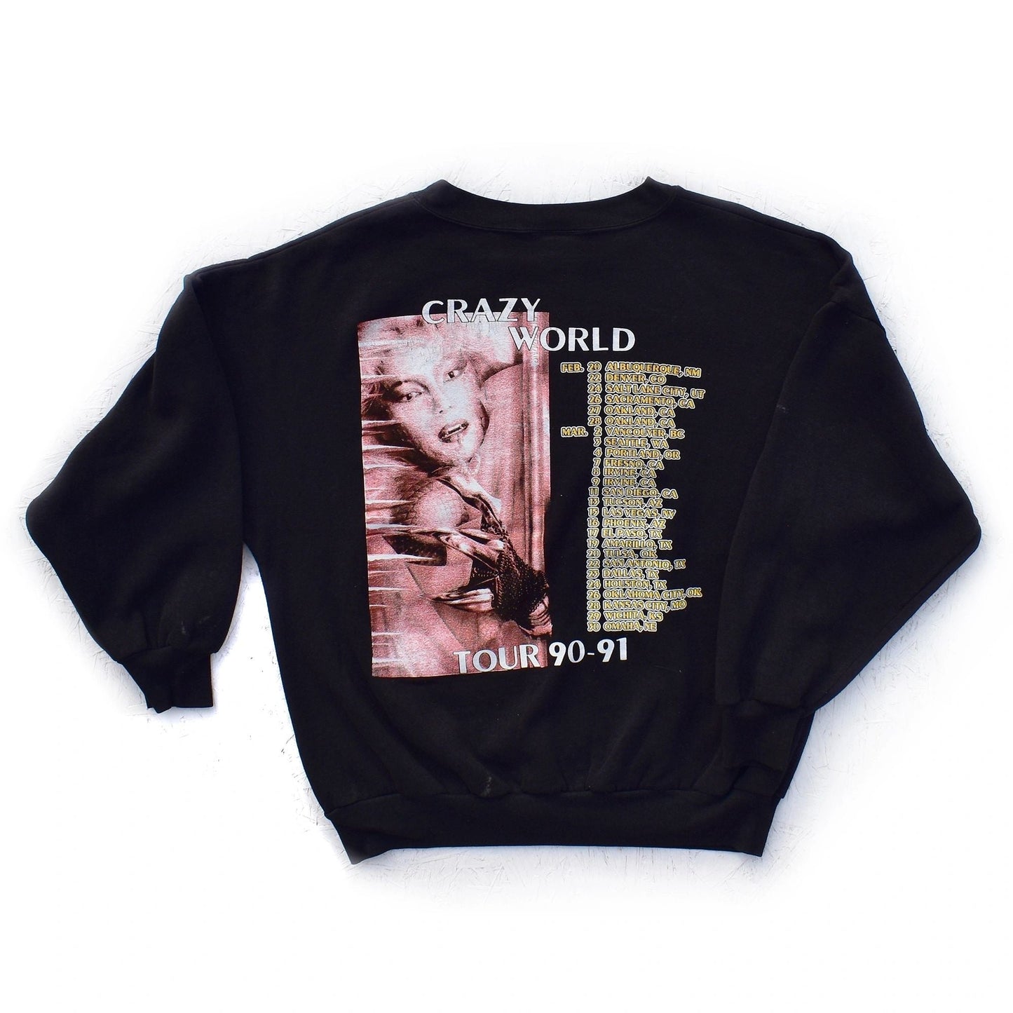 1990-1991 Scorpions Crazy World Tour Crew Sweatshirt Size Large