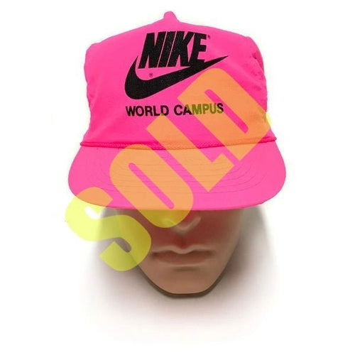 1990s Phil Knight Signed Nike World Campus Neon Pink Snapback Hat