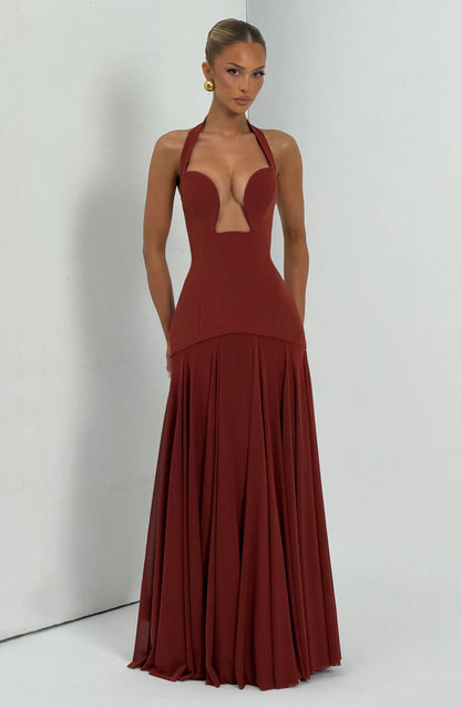 Cyrene Maxi Dress - Deep Rust