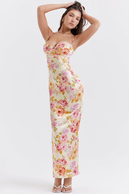 ivory floral maxi dress