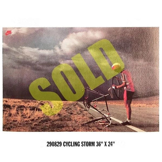 Nike 1989 Rare Poster "Cycling Storm" New still Sealed