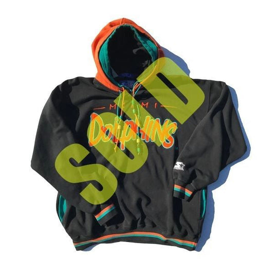 Miami Dolphins Script Starter Double Hoody Size Large