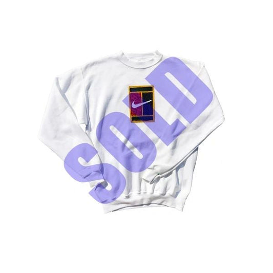 1/1 Nike Tennis Chain Stitch Crew Sweatshirt Size Medium