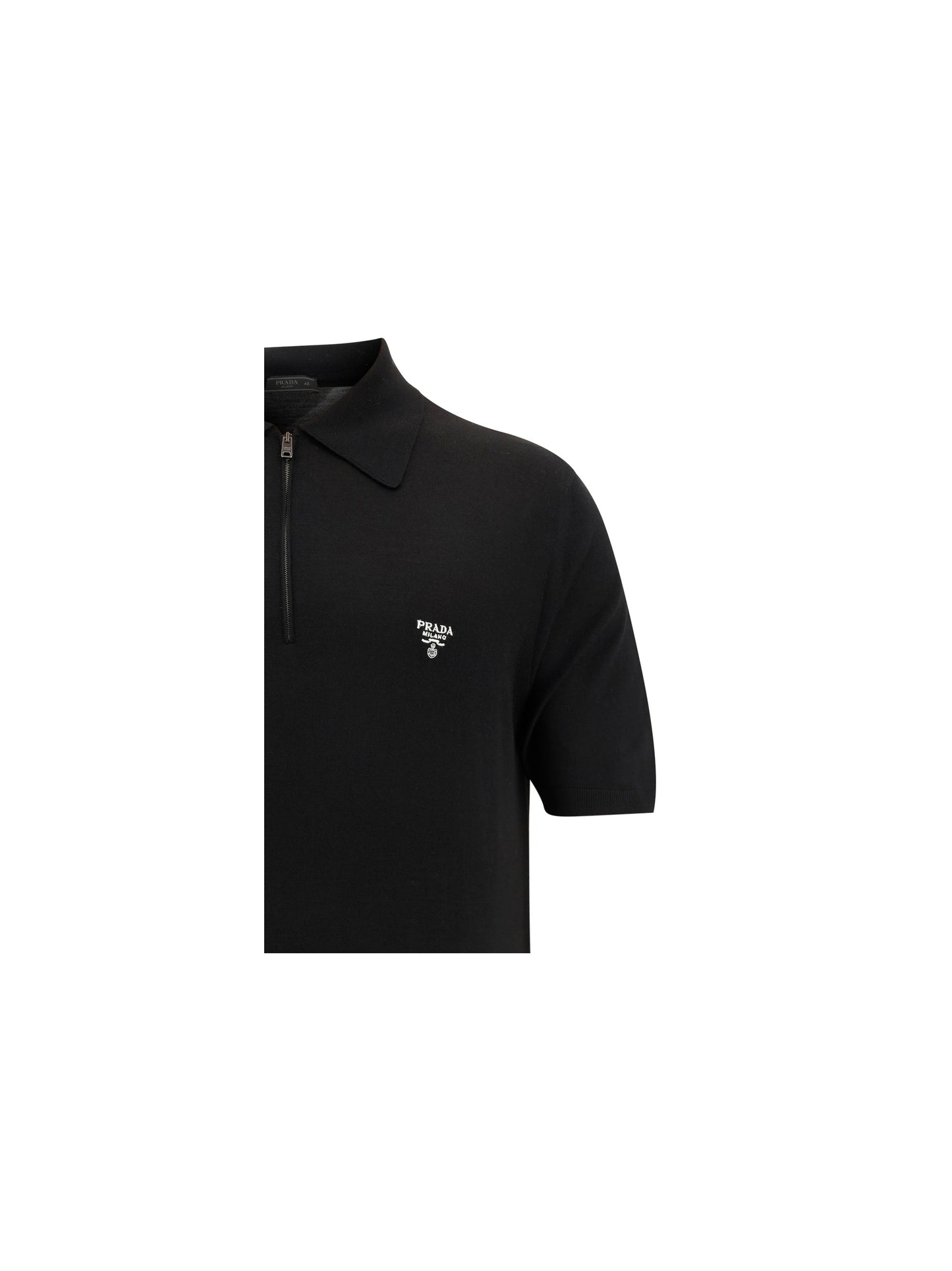 Prada Virgin Wool Polo Shirt — Black