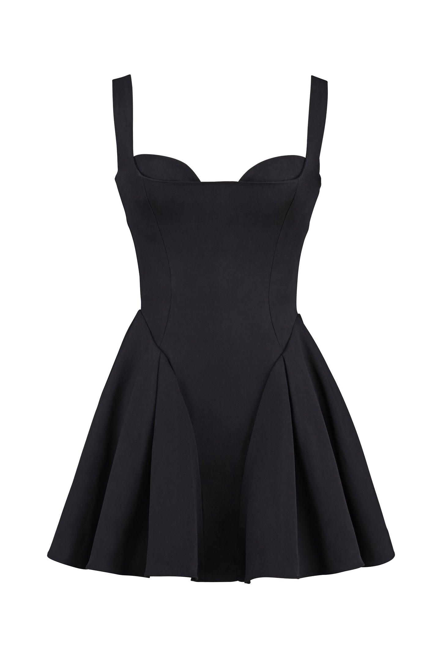 black twill mini dress