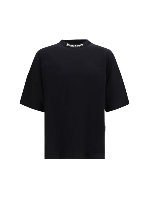 Palm Angels Logo-Print Crew Neck T-Shirt — Black