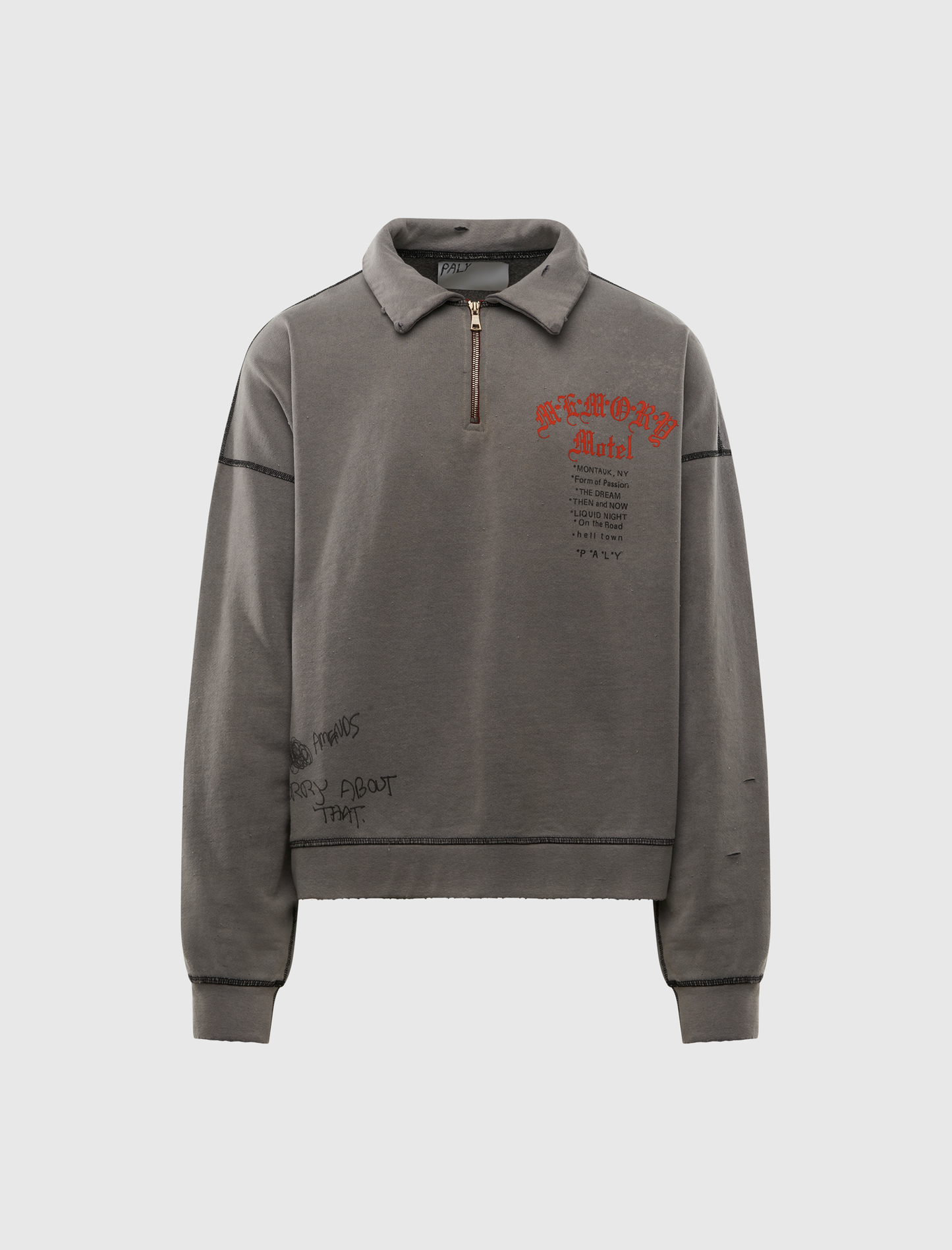 SORRY 'BOUT THAT 1/4 ZIP CREWNECK