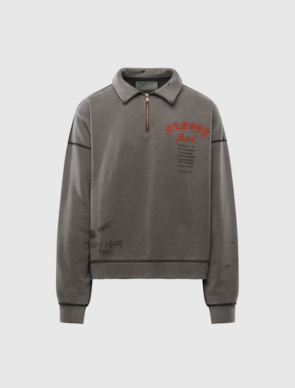 SORRY 'BOUT THAT 1/4 ZIP CREWNECK