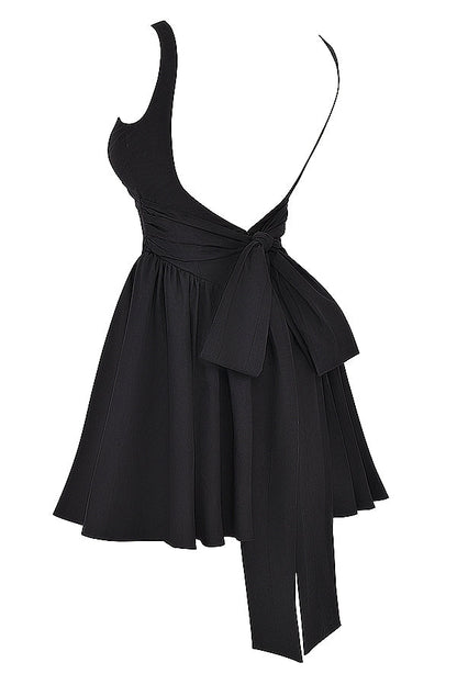 black bow mini dress