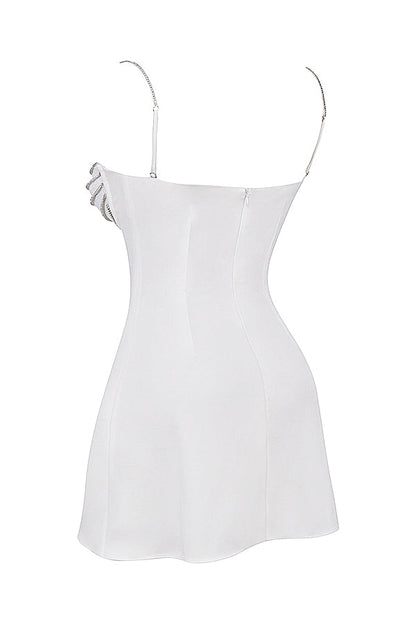 ivory crystallised mini dress