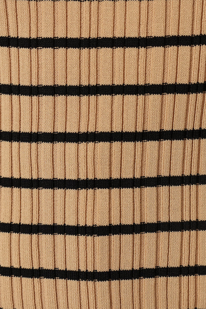 Milla Knit Top - Beige Black