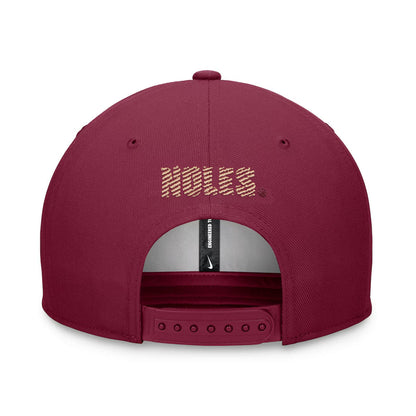 Nike Seminole Logo Patch Dri-fit Pro Structured Square Bill Adjustable Cap - Garnet