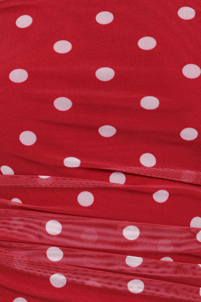 Tullia Strapless Top - Red Polka Dot