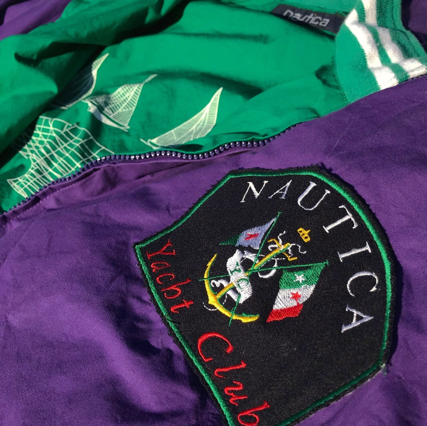 Nautica Yacht Club Sailing 90's Reversible Jacket