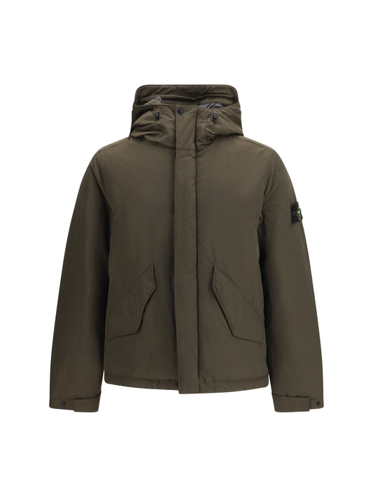 Stone Island Padded Micro Twill Down Jacket — Gray
