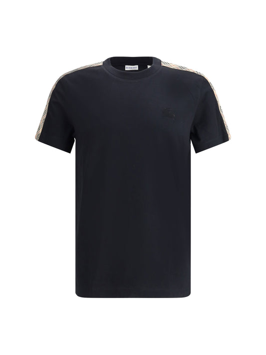 Burberry Archivio Check-Striped T-Shirt — Black