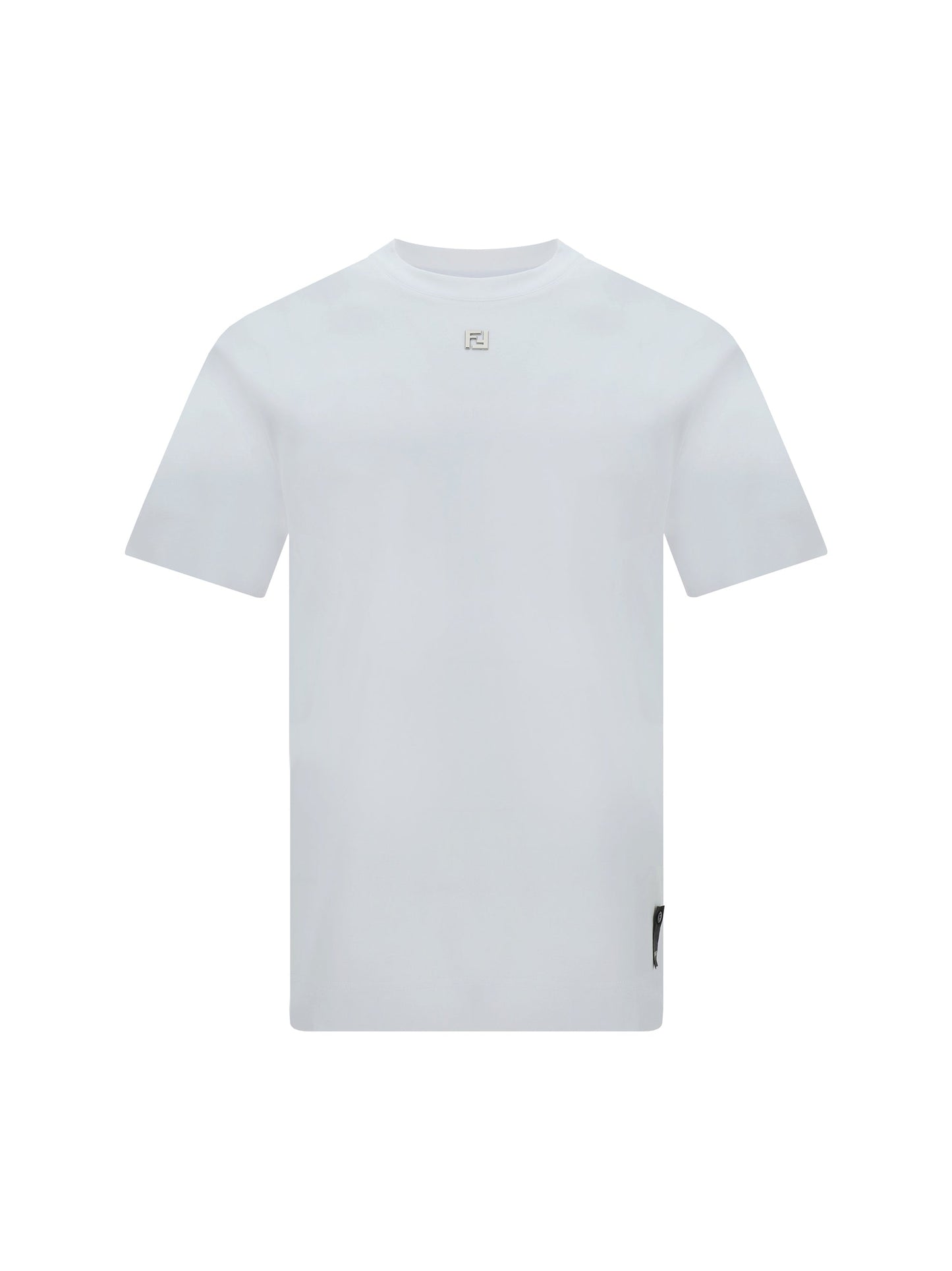 Fendi Logo-Embroidered Cotton T-Shirt — White