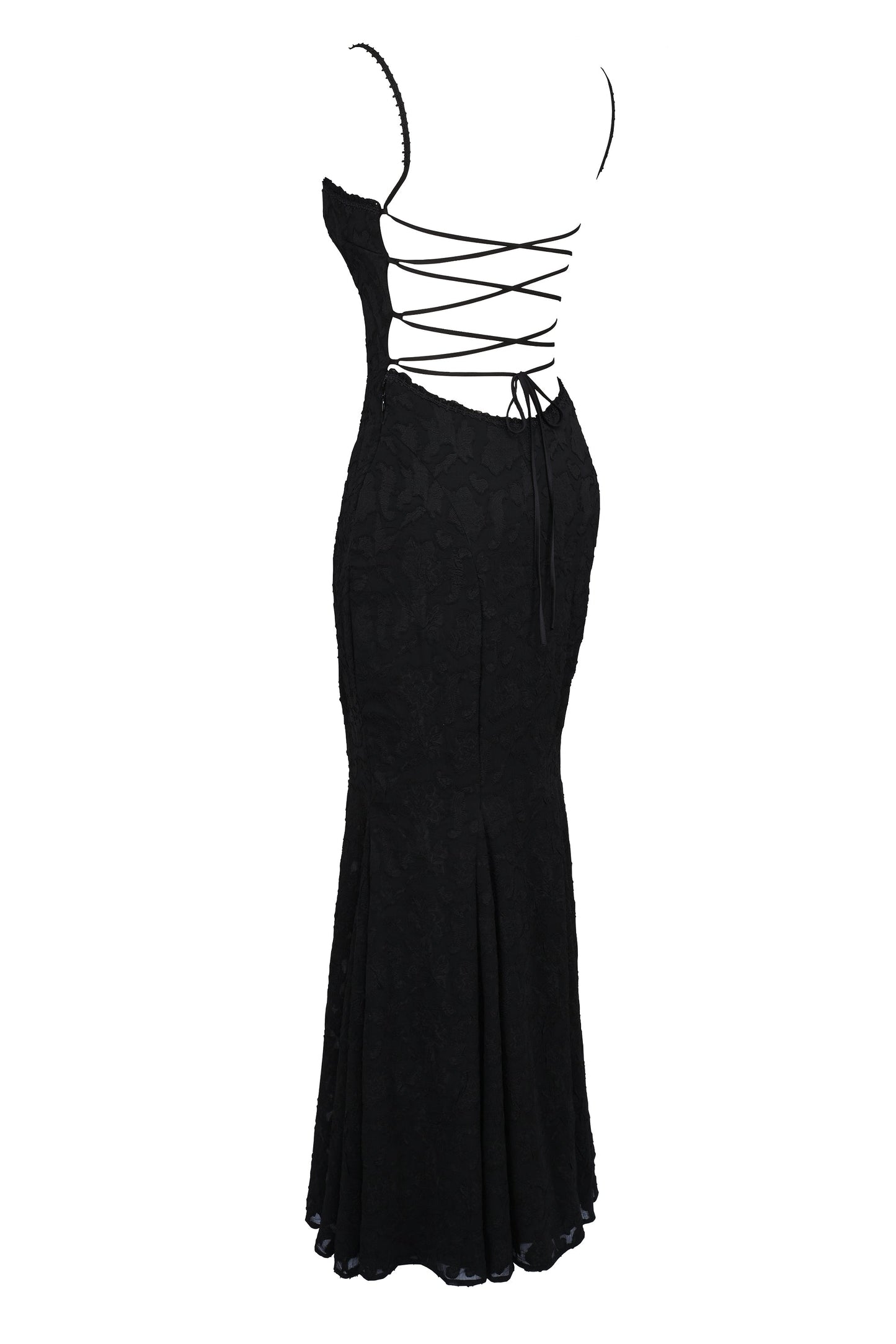 black lace maxi dress