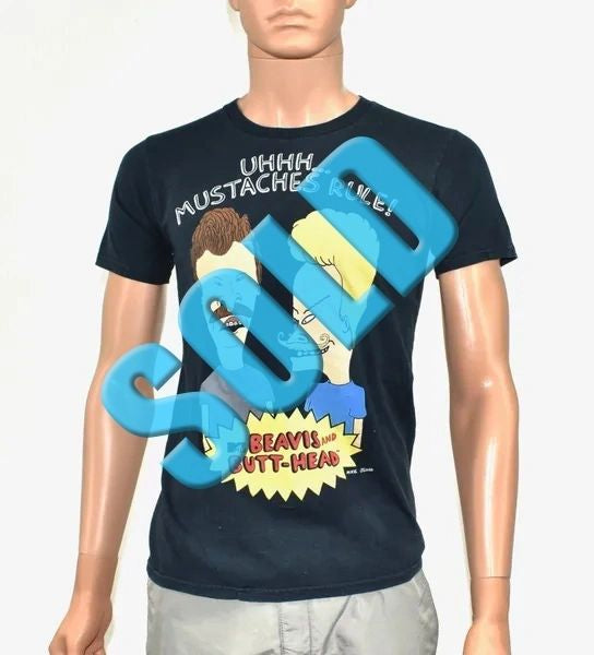 90s Beavis and Butthead "Mustaches Rule" T-Shirt