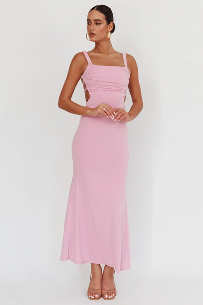 Dream Crush Lace-Up Back Maxi Dress Lilac