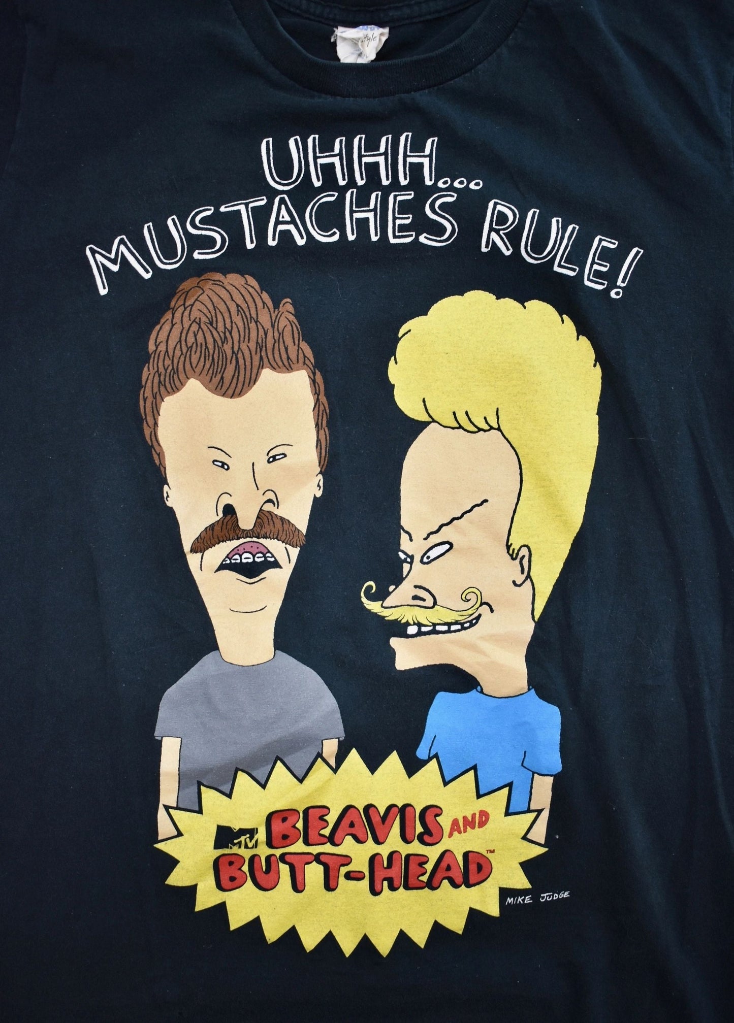 90s Beavis and Butthead "Mustaches Rule" T-Shirt