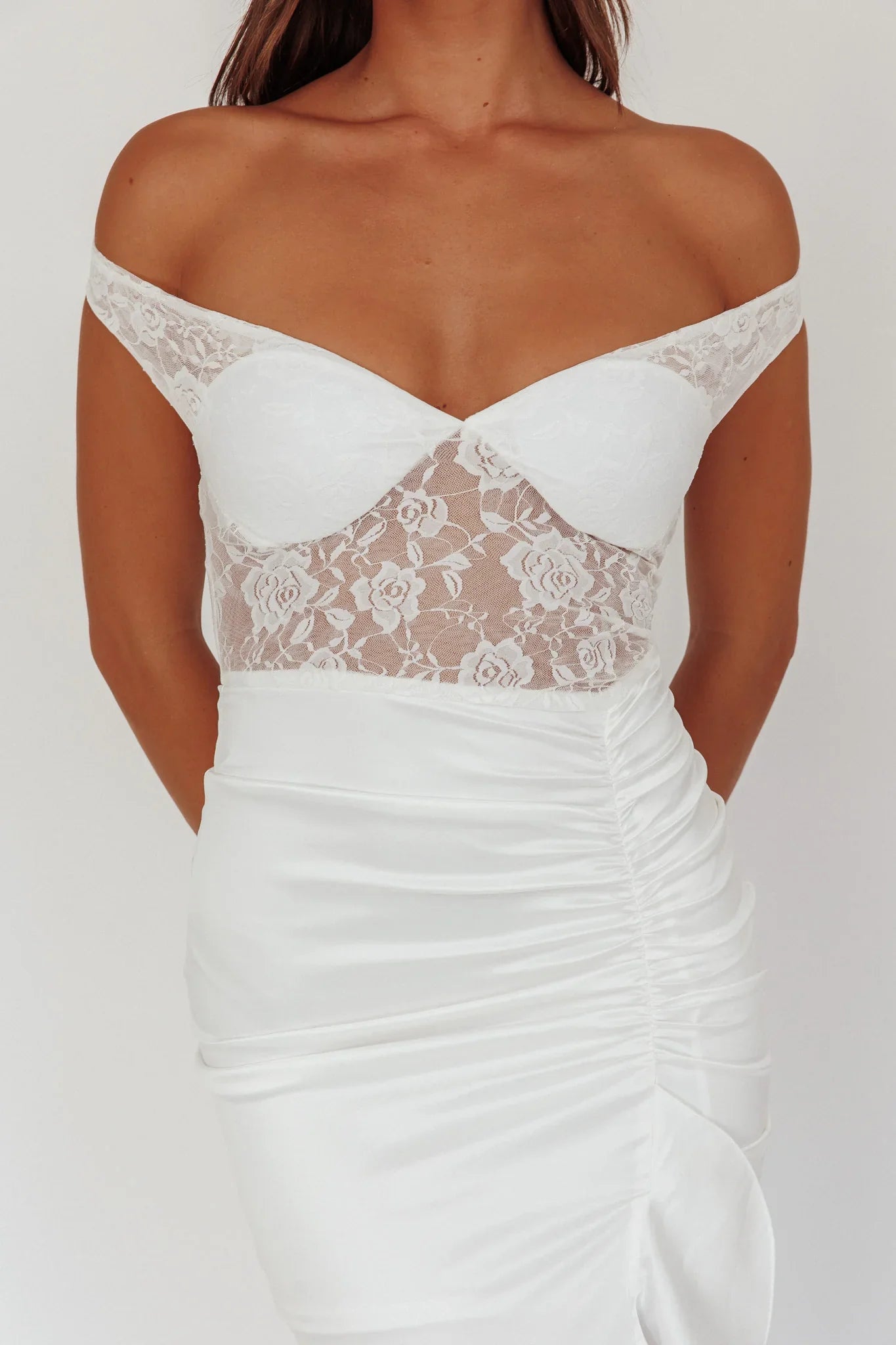 Tillie Lace Bodice Maxi Dress White