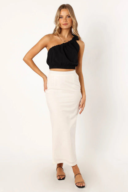 Marcoola One Shoulder Top - Black