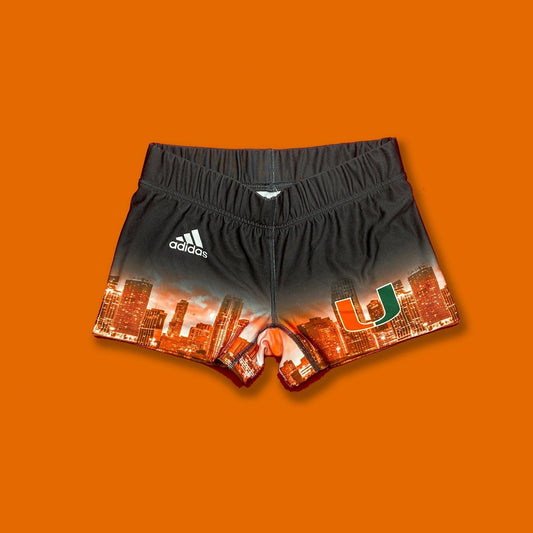 Miami Hurricanes Adidas Sample Womens Workout Tights Shorts