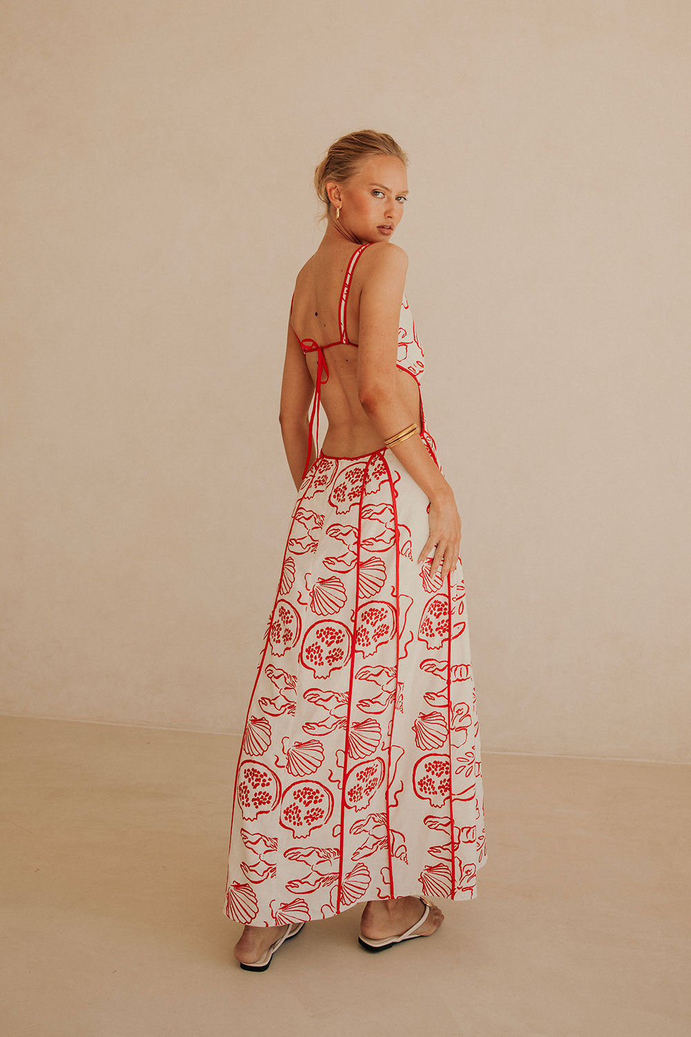 SAMPLE-Eliska Dress - Shoreline Red