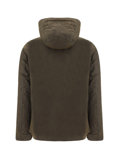 Barbour Hooded Cotton Jacket — Olive