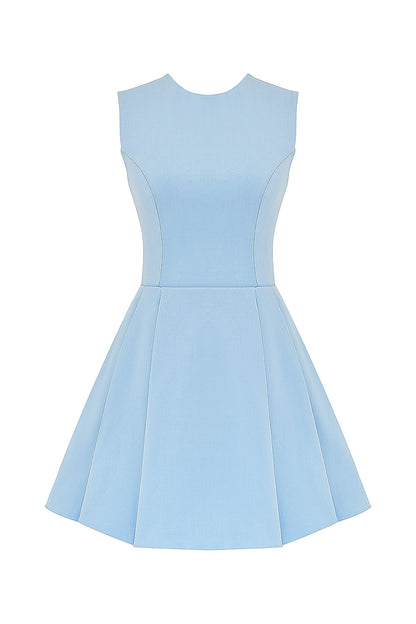 tuscan blue twill mini dress
