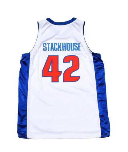 Detroit Pistons 2001-02 Nike Authentic Pro-Cut Jerry Stackhouse Game Jersey