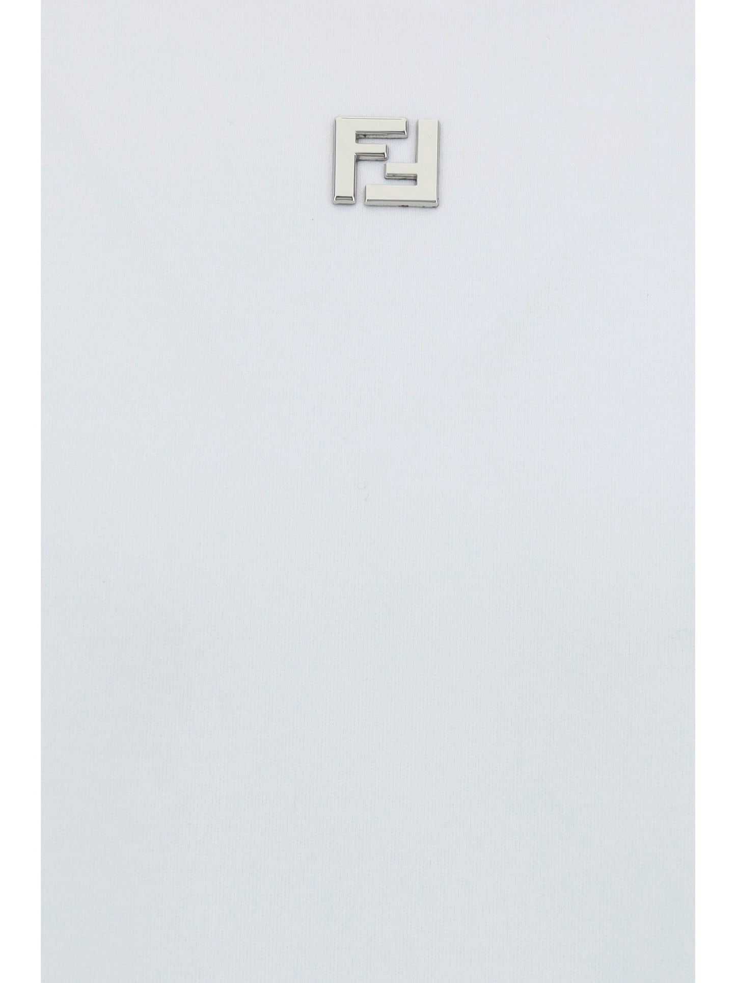 Fendi Logo-Embroidered Cotton T-Shirt — White
