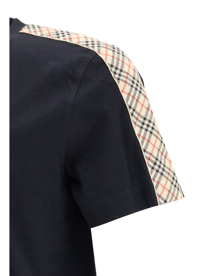 Burberry Archivio Check-Striped T-Shirt — Black