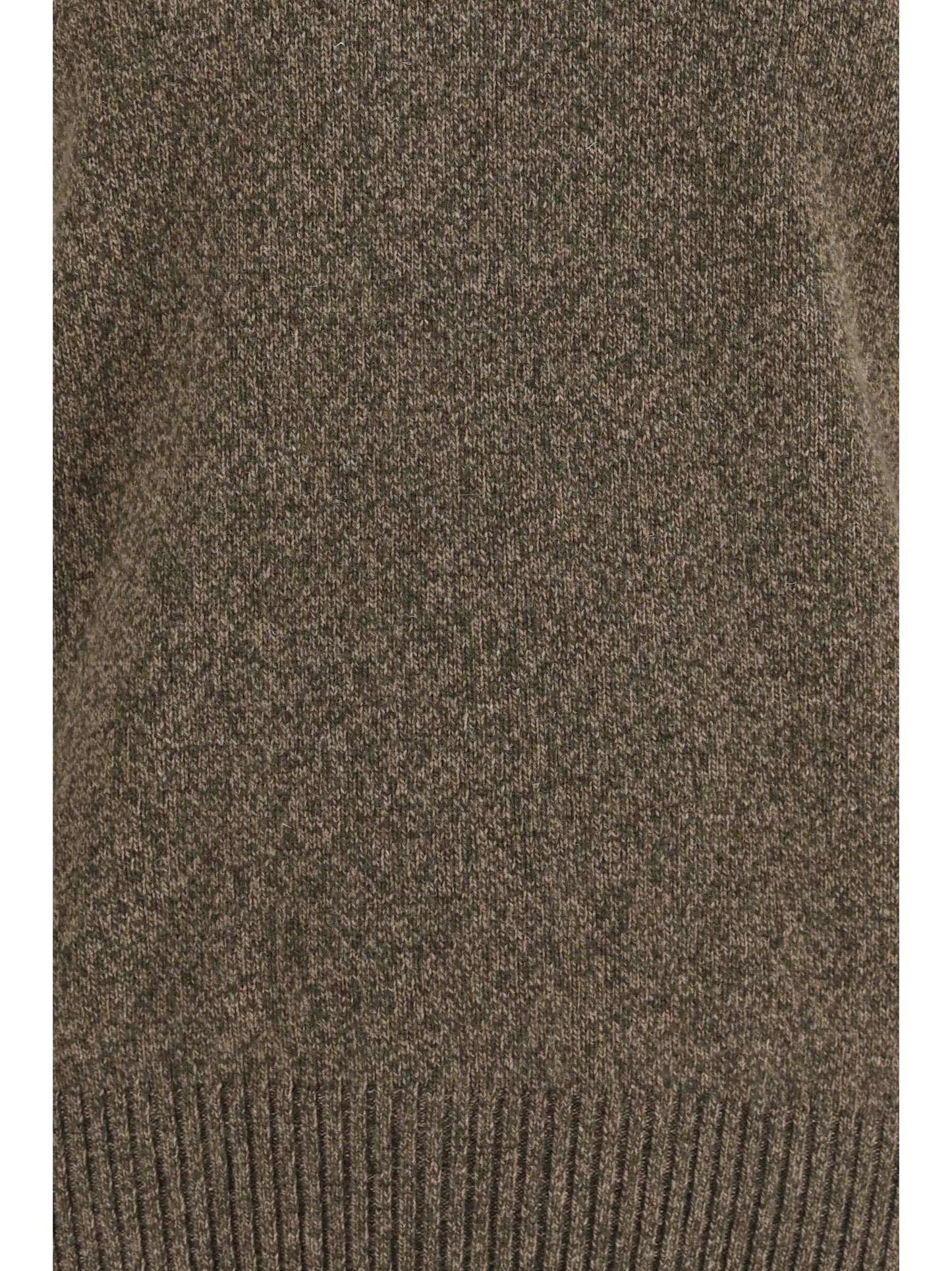 Brooksfield Double-Yarn Fleece Wool Sweater — Brown