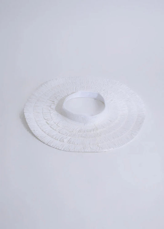 Fringe Straw Sun Hat in White – Vacation Vibes Style