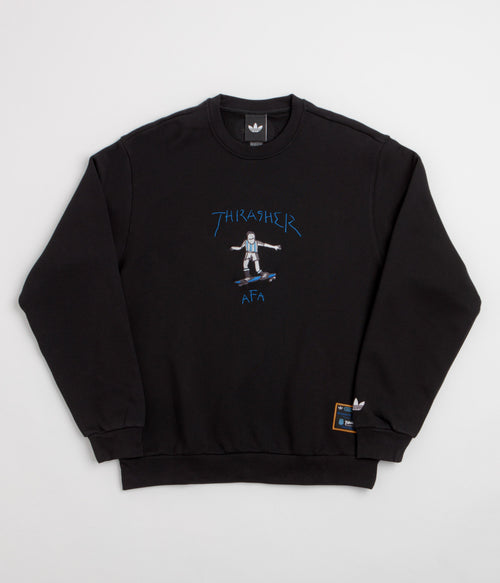 Adidas x Thrasher x AFA Gonz Crewneck Sweatshirt - Black
