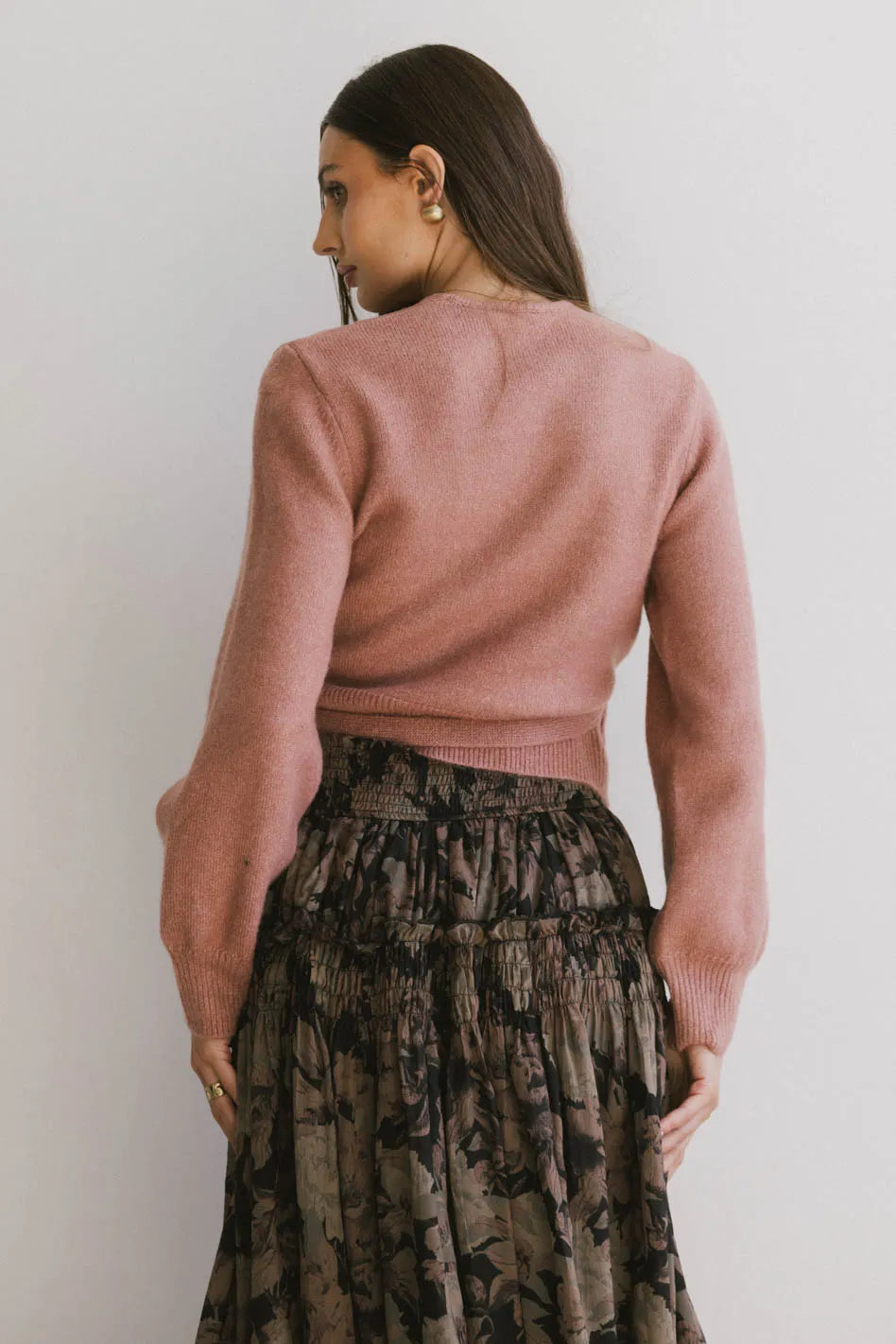 Addie Wrap Cardigan in Rose - FINAL SALE