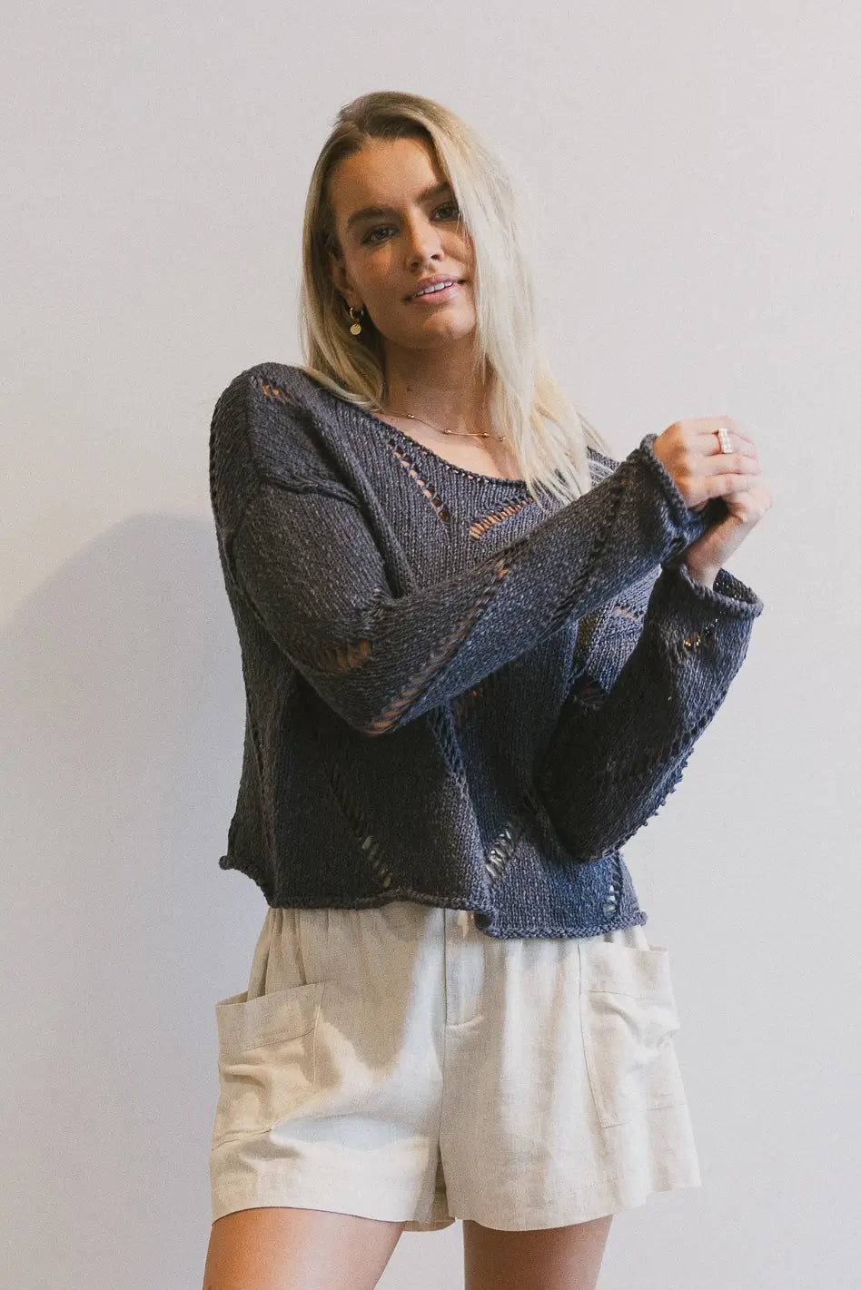 Breezy Knit Sweater in Grey - FINAL SALE