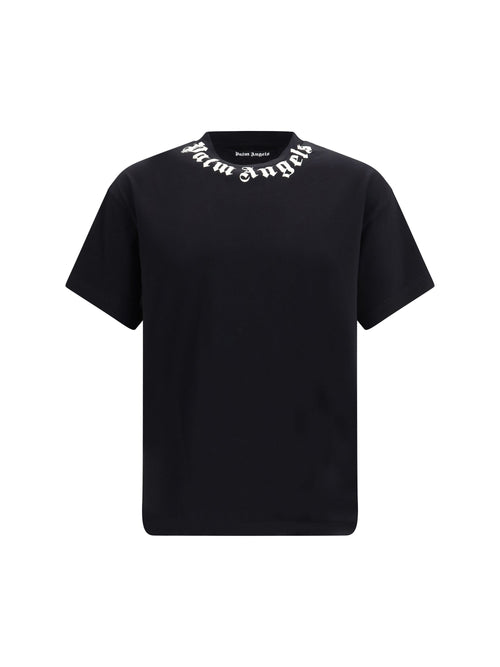Palm Angels Logo-Embroidered Crewneck T-Shirt — Black
