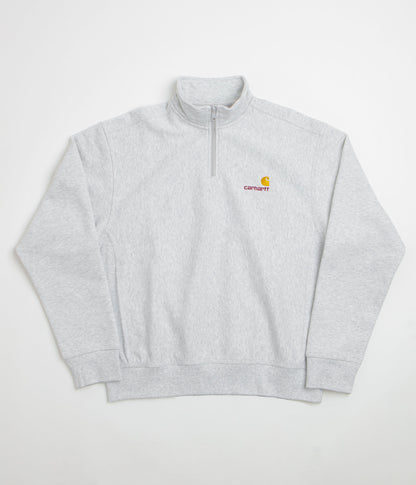 Carhartt Half Zip American Script Sweatshirt - Ash Heather