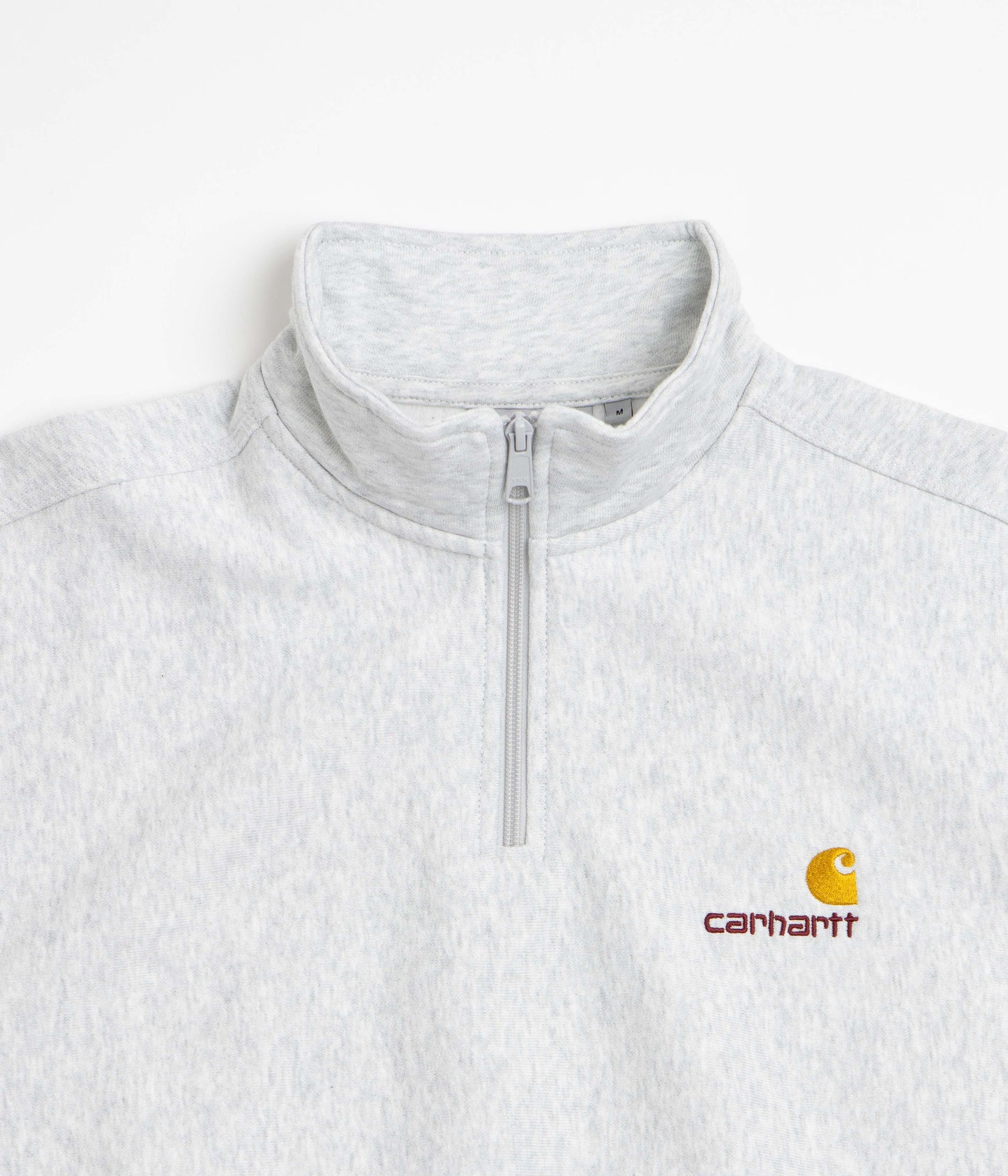 Carhartt Half Zip American Script Sweatshirt - Ash Heather
