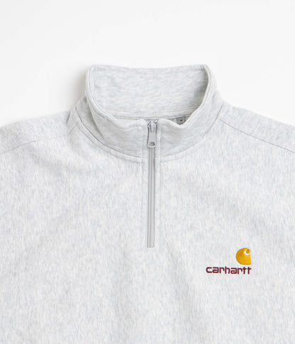 Carhartt Half Zip American Script Sweatshirt - Ash Heather