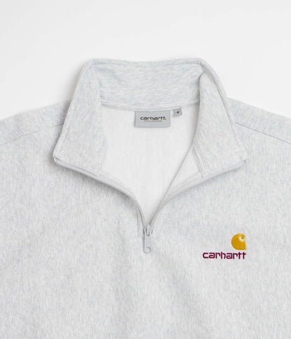 Carhartt Half Zip American Script Sweatshirt - Ash Heather