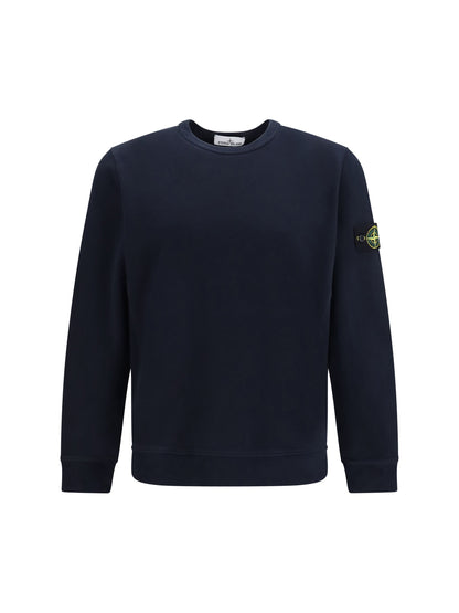 Stone Island Crewneck Cotton Sweatshirt — Navy