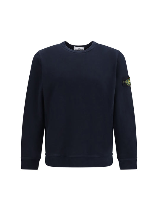 Stone Island Crewneck Cotton Sweatshirt — Navy