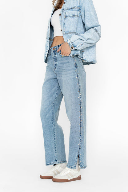 Cleo Studded Wide Leg Jeans - FINAL SALE