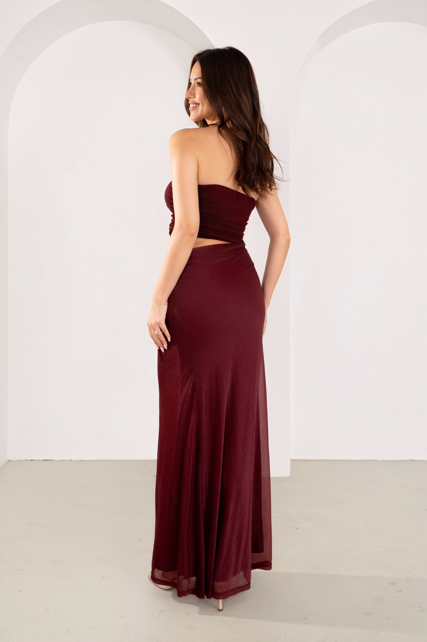 Dalena Strapless Maxi Dress with Cutout