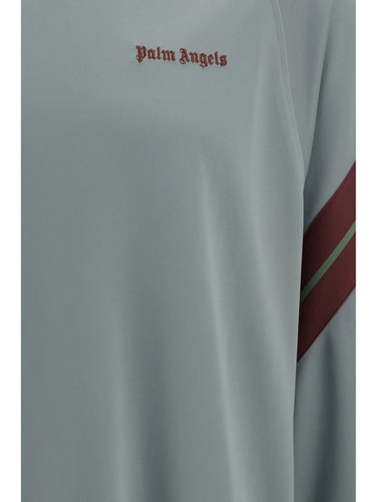 Palm Angels Logo-Embroidered Track Sweatshirt — Gray